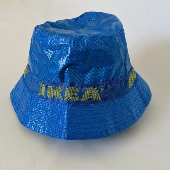 IKEA Accessories - IKEA Bucket Hat Knorva Frakta Shopping Bag Blue Yellow Drippy Limited Edition OS